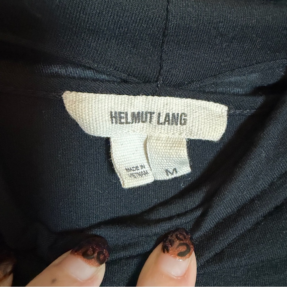 Helmut Lang Black Asymmetrical Ruched Long Sleeve Dress Size M - Picture 3 of 5